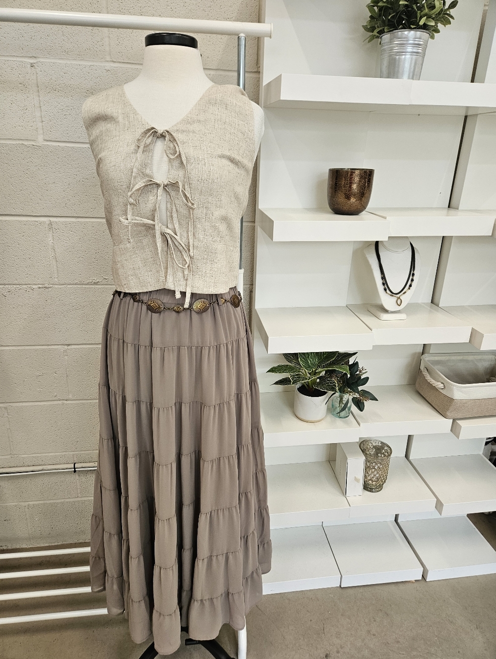 Linen Blend Vest Top